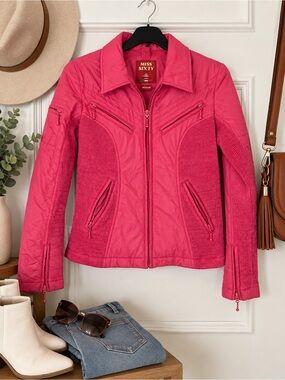 Miss Sixty Hot Pink Quilted Bomber Jacket